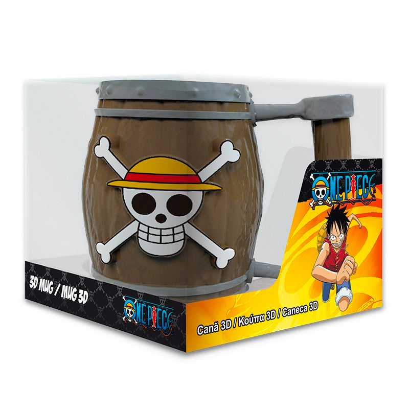 Taza 3D One Piece Barril Sombrero de Paja