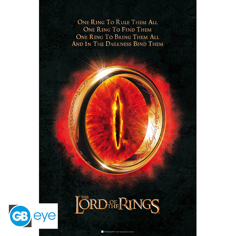 POSTER GRANDE 91.5X61 THE ONE RING LORD OF THE RINGS