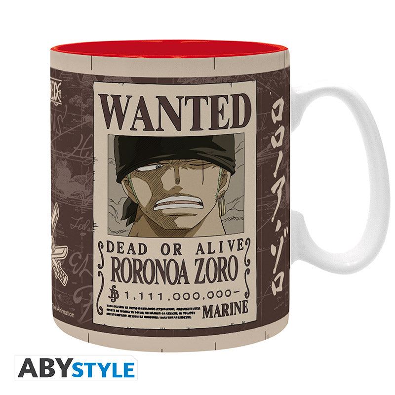 TAZA 460 ML ZORO WANTED SUBLI BOX ONE PIECE