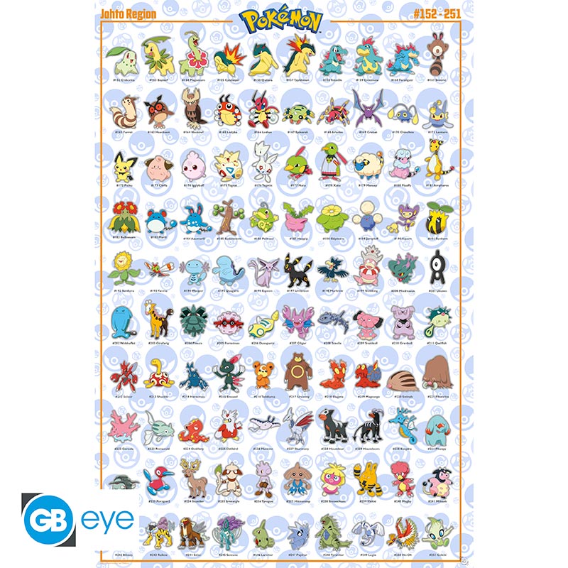POSTER GRANDE 91.5X61 JOHTO ENGLISH POKEMON