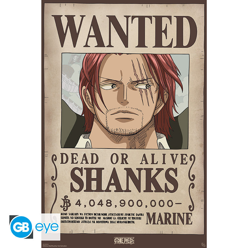 POSTER GRANDE 91.5X61 WANTED SHANKS WANO ONE PIECE
