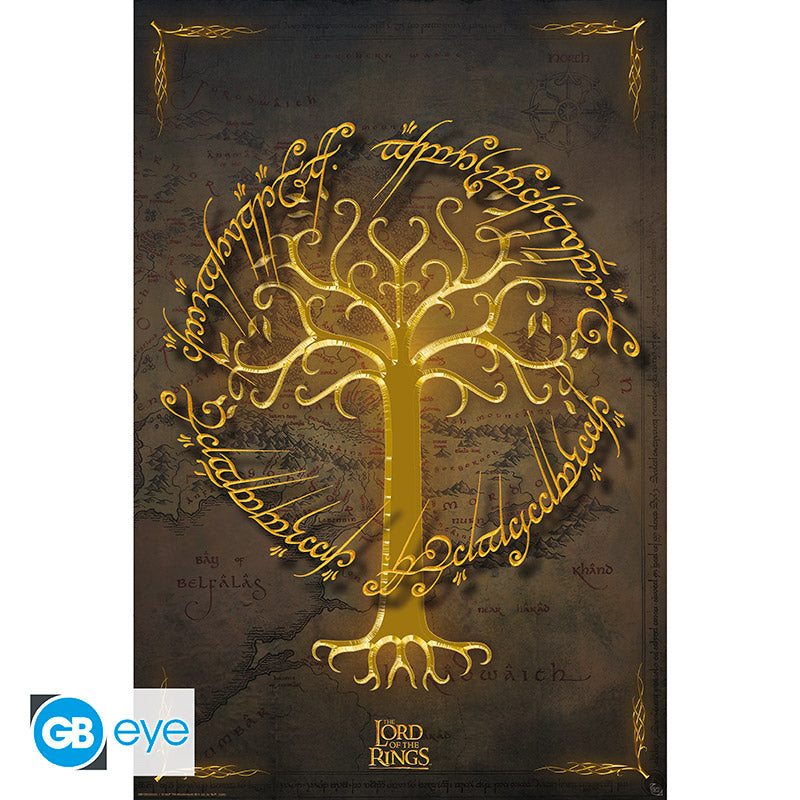POSTER GRANDE 91.5X61 FOIL WHITE TREE LORD OF THE RINGS