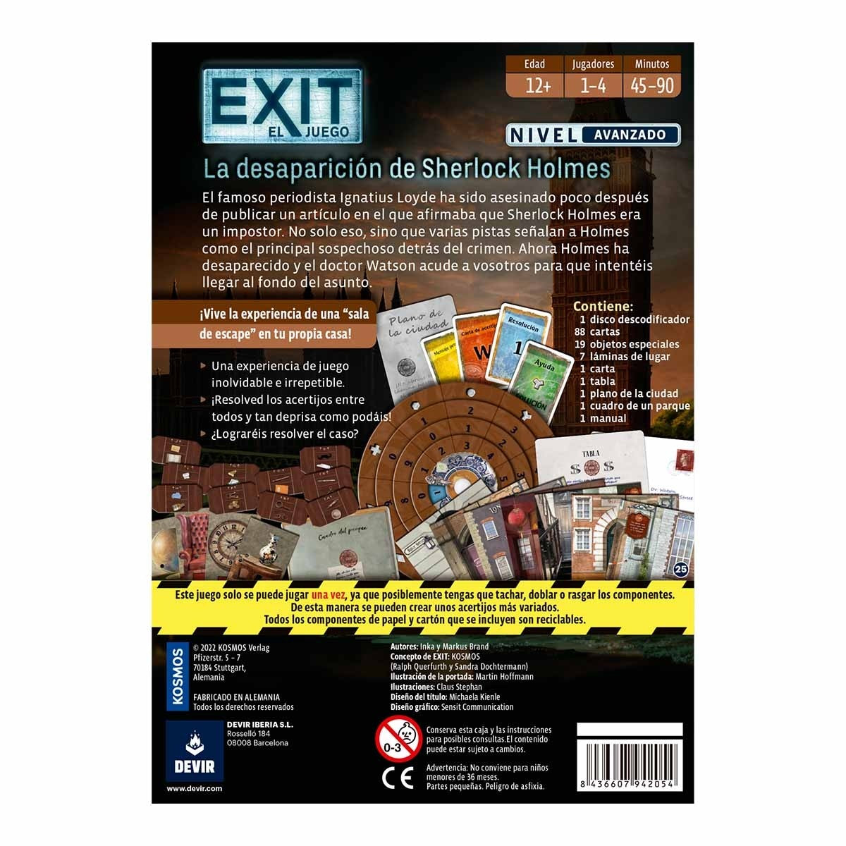 Exit: La Desaparición de Sherlock Holmes - juego de mesa
