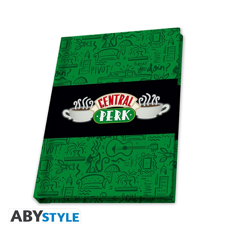 FRIENDS - Pack Cristal XXL + Pin's + Libreta "Central Perk"