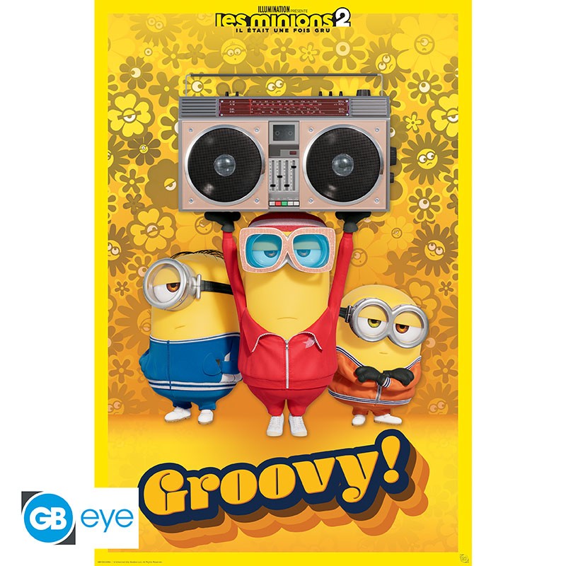 Poster Groovy Minions tamaño 91.5 x 61 cm