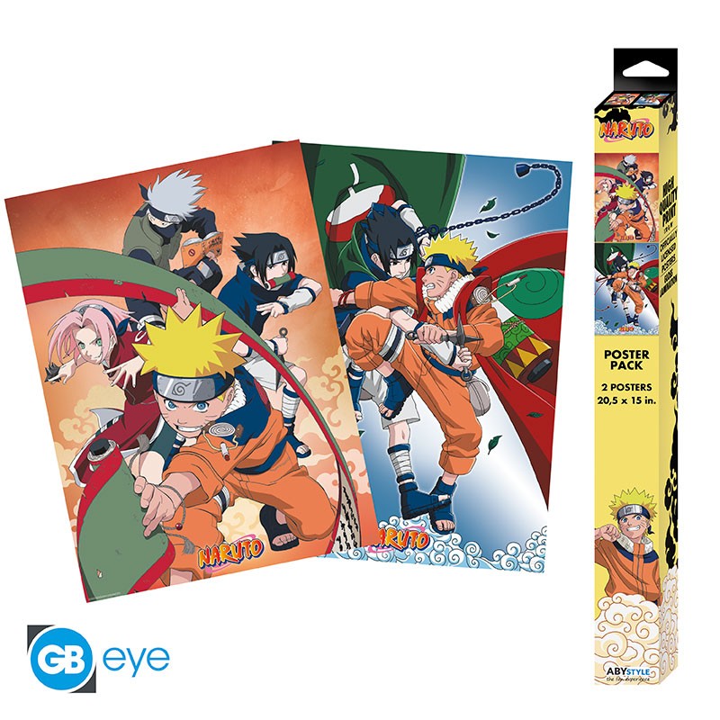 SET 2 CHIBI POSTERS NARUTO EQUIPO 7