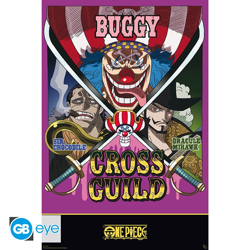 ONE PIECE - Poster Maxi 91.5x61 - Buggy, Mihawk Crocodile Cross Guild
