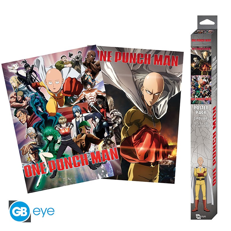 Set 2 Chibi Posters - Saitama & Genos (52x38)