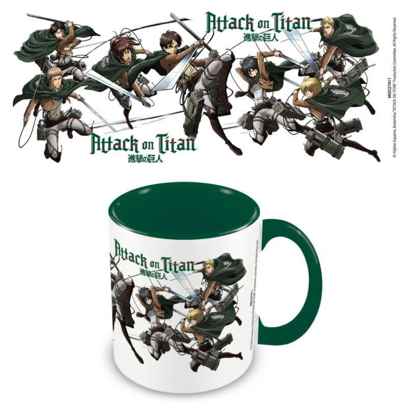 Taza Personajes Attack on Titan interior verde 315 ml