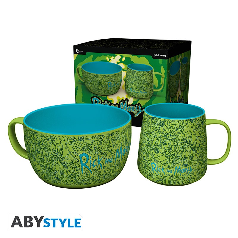 Set de Desayuno Rick & Morty Taza 380 mls + Bol 850 mls