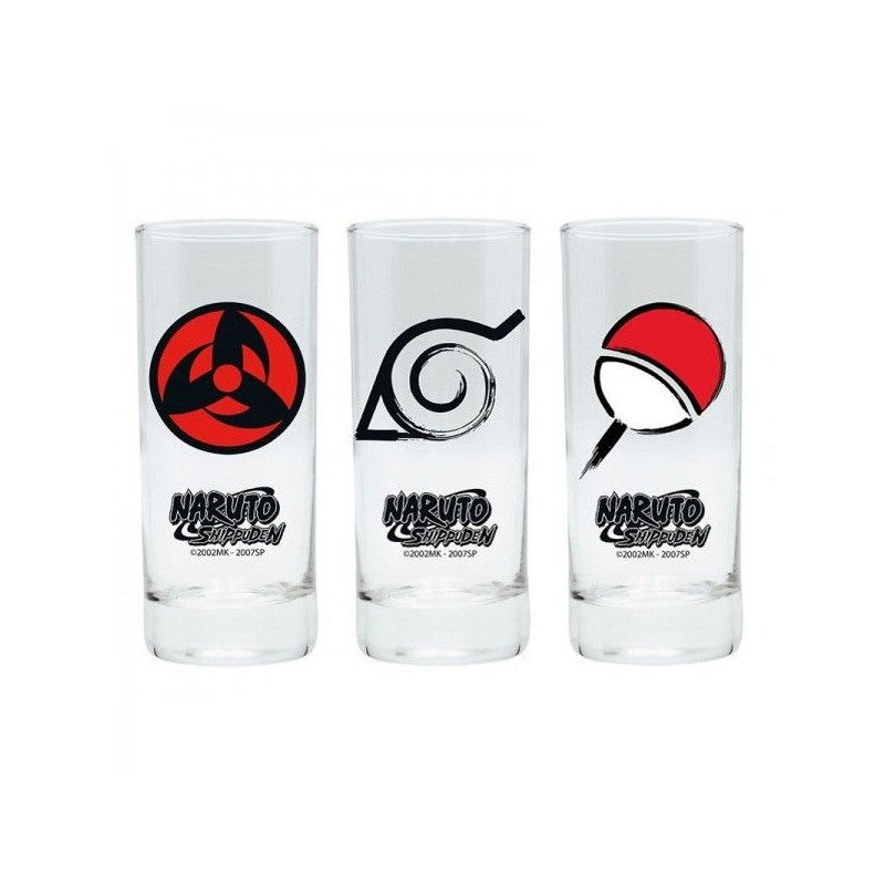 Pack 3 Vasos Naruto Shippuden Simbolos