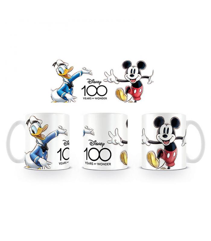Taza Mickey & Donald Disney 100 blanca 315 ml