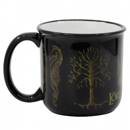 Taza Señor De Los Anillos Negra Símbolos