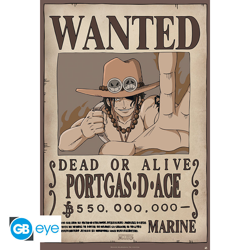 POSTER GRANDE 91.5X61 WANTED ACE ONE PIECE