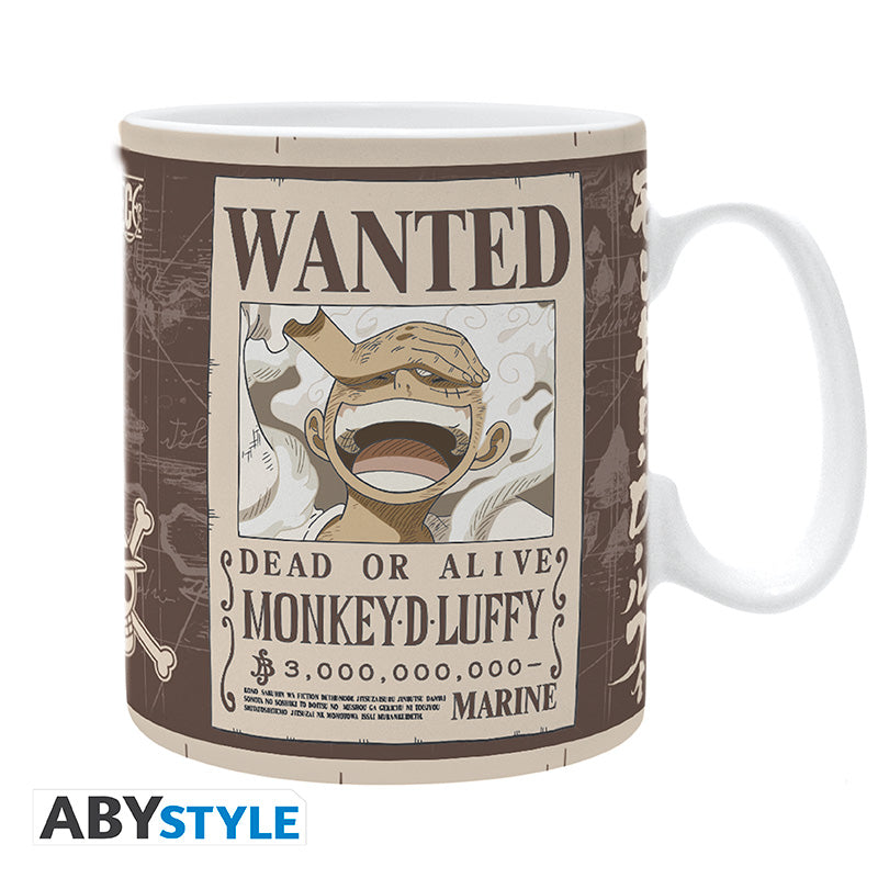 TAZA 460 ML LUFFY WANTED SUBLI BOX ONE PIECE