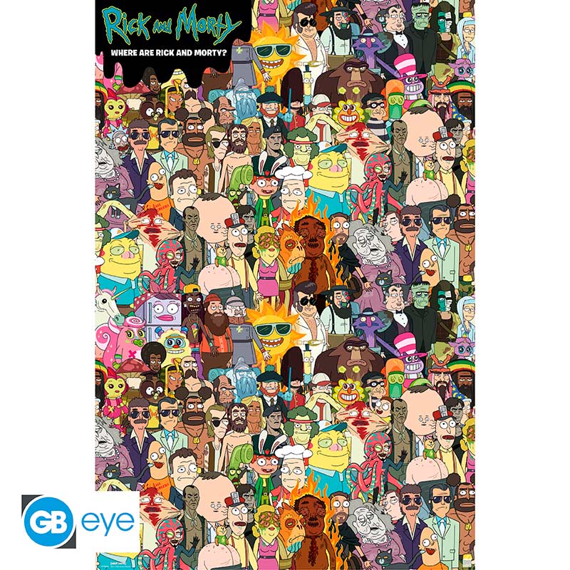 POSTER GRANDE 91.5X61 WHERE'S RICK RICK AND MORTY