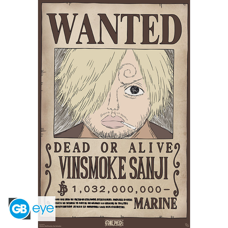 POSTER GRANDE 91.5X61 WANTED SANJI WANO ONE PIECE