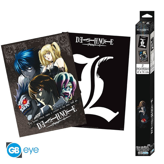 SET 2 CHIBI POSTERS DEATH NOTE L & GRUPO (52X38)