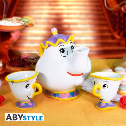 Mrs. Potts and Chip - Set de Tazas y Tetera 3D - Disney