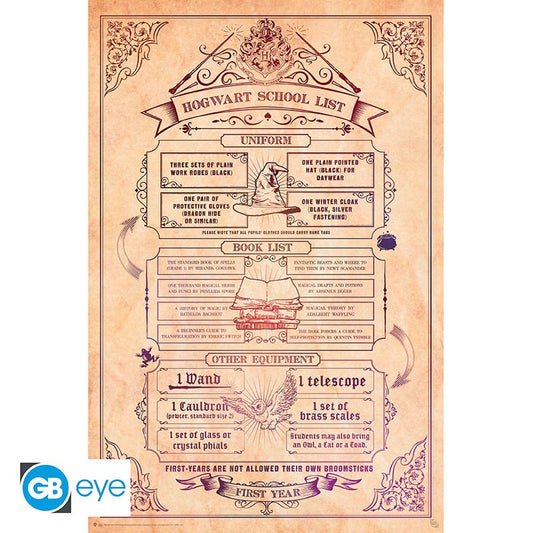 HARRY POTTER Poster School list (91.5x61cm)