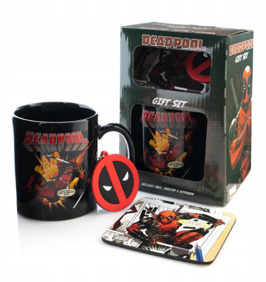 Set Deadpool Posavasos Llavero Taza