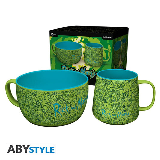 Set de Desayuno Rick & Morty Taza 380 mls + Bol 850 mls